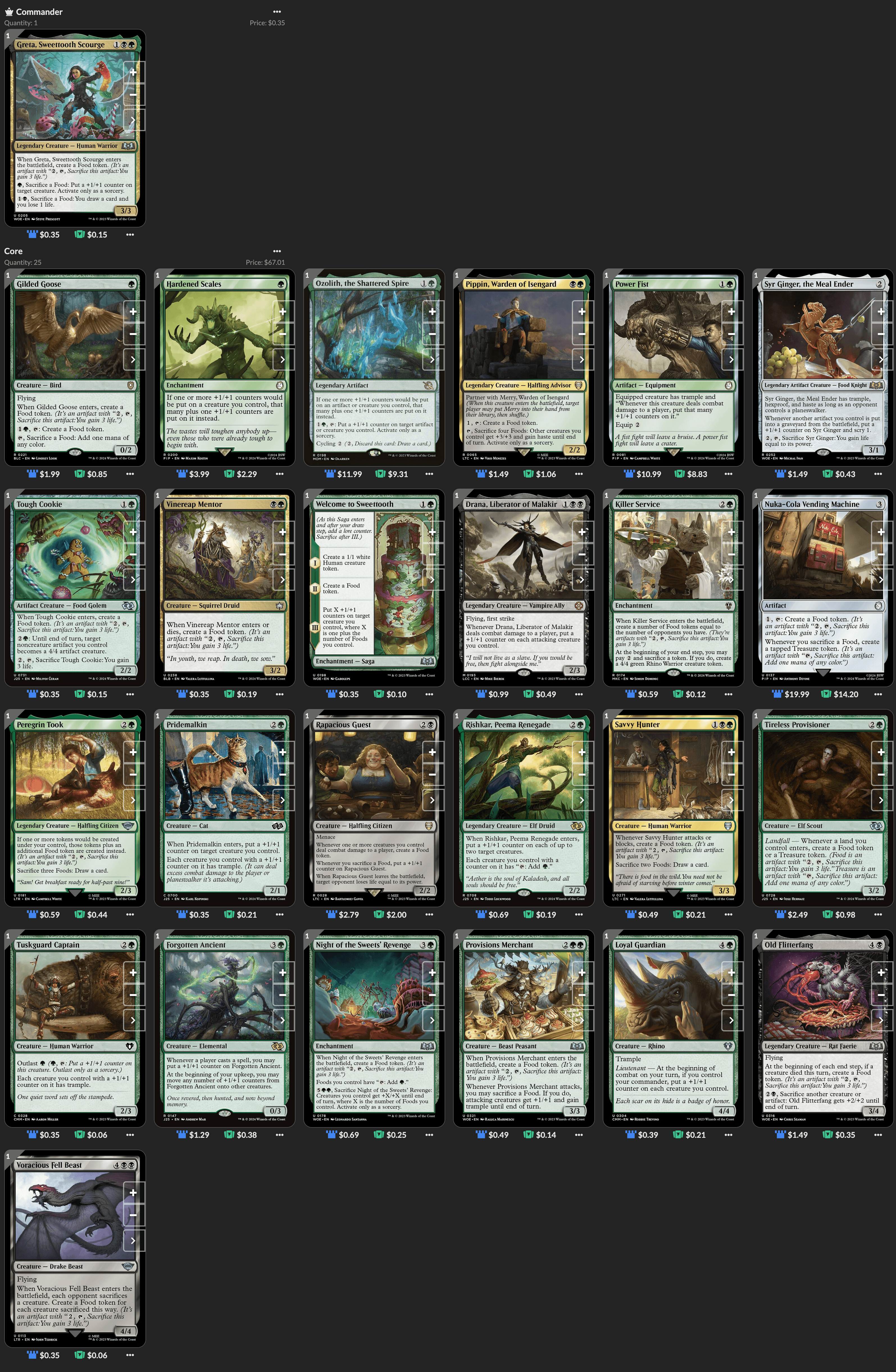 Full deck list